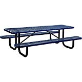 8′ Rectangular Picnic Table, Surface Mount, Blue (96″ Long)