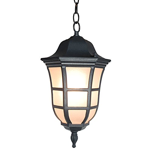 ETOPLIGHTING Le Noir Collection Matte Black Hanging Light, Ceiling Light Pendant with Frosted Glass Outdoor Lighting Fixture, Luxurious Finish Decoration Light, APL1860