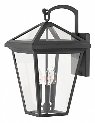 Hinkley 2565MB Alford Place Outdoor Wall Sconce, 3-Light, 180 Total Watts, Museum Black For Sale