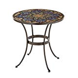 Hampton Bay 28″ Glass Mosaic Art Outdoor Patio Bistro Table in Heavy Duty Powder Coated Steel Frame For Sale Hampton Bay 28″ Glass Mosaic Art Outdoor Patio Bistro Table in Heavy Duty Powder Coated Steel Frame For Sale