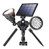 Outdoor Solar Spotlights, Newest 36 LED Double Head Security Light 5200 mAh Batteries Waterproof Wall Lamps with Motion Sensor for Garden Landscape Patio Porch Deck Garage (Cool White, 1 Pack) Review