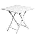 Tangier Square Outdoor Wicker Folding Table 28 sq. x 29 H White Review Tangier Square Outdoor Wicker Folding Table 28 sq. x 29 H White Review