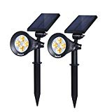 Cheap Nekteck Solar Powered Garden Spotlight – Outdoor Spot Light for Walkways, Landscaping, Security, Etc. – Ground or Wall Mount Options (2 Pack, Warm White – 2300K)