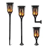 Solar Lights Outdoor, Mworld Waterproof Flickering Flames Torches Spotlights 96 LED Landscape Lighting Dusk to Dawn Security Light for Patio Deck Yard Driveway (1 PCS) Review
