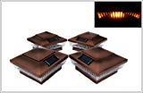 12-Pack Solar Copper Finish Post Deck Fence Cap Lights for 4″ X 4″ Post with Amber LEDs and Vertical-lined Clear Lens