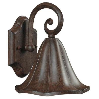 Hampton Bay Beau Outdoor Copper and Bronze Wall Lantern For Sale