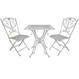 Cheap Titan 3 Piece Bistro Table & Chair Dining Set Outdoor Patio Rustic White Antique Style Cheap Titan 3 Piece Bistro Table & Chair Dining Set Outdoor Patio Rustic White Antique Style