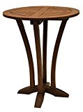 Outdoor Interiors Eucalyptus 30-Inch Diameter Round Bar Table For Sale Outdoor Interiors Eucalyptus 30-Inch Diameter Round Bar Table For Sale