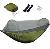 ESOW Camping Hammock with Mosquito Net Portable Lightweight Multifunctional Hammock with Tree Straps, Carabiners and Storage Bag 9847 Inches 440 lbs Maximum Easy Installation(Light Green) Review