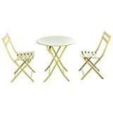Giantex 3 PC Folding Bistro-Style Patio Table and Chair Set Outdoor Patio Garden Pool Backyard Furniture(Yellow) Giantex 3 PC Folding Bistro-Style Patio Table and Chair Set Outdoor Patio Garden Pool Backyard Furniture(Yellow)