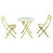 Giantex 3 PC Folding Bistro-Style Patio Table and Chair Set Outdoor Patio Garden Pool Backyard Furniture(Yellow)