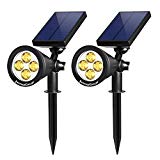 InnoGear Upgraded Solar Lights 2-in-1 Waterproof Outdoor Landscape Lighting Spotlight Wall Light Auto On/Off for Yard Garden Driveway Pathway Pool, Pack of 2 ( Warm Light) For Sale