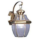 Livex Lighting 2151-01 Monterey 1 Light Outdoor Antique Brass Finish Solid Brass Wall Lantern  with Clear Beveled Glass