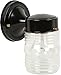 Exteriors Z8110-5 Nautical 1 Light Wall Mount Light Fixture with Clear Glass, Small, Black