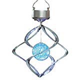 Garden Solar Lights, LU2000 Outdoor Color Changing Crackle Glass Globe Solar Lights Hanging Hook Lantern for Outdoor Path Stairs Courtyard Terrace Garden Park (Solar Wind Turn Light) Review
