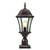 Z-Lite 522PHM-BK-PM Wakefield Outdoor Post Light, Aluminum Frame, Black Finish and Clear Beveled Shade of Glass Material