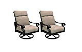 Ashley Furniture Signature Design - Chestnut Ridge Outdoor Swivel Lounge Chair with Cushion - Set of 2 - Brown Ashley Furniture Signature Design - Chestnut Ridge Outdoor Swivel Lounge Chair with Cushion - Set of 2 - Brown