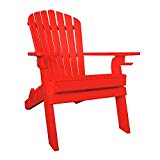 Furniture Barn USA 7 Slat Poly Lumber Wood Folding Adirondack Chair – Bright Red Review