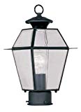 Cheap Livex Lighting 2182-04 Westover 1-Light Outdoor Post Head, Black