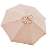 9-Foot/ 9 Ft Polyester 8-rib Umbrella Replacement Canopy Tan Color for Outdoor Patio Cover Top Furniture Beach Market Stall UV Protect Sun Shade Water Resistant Review