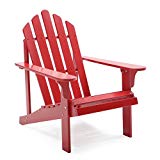 Comfort Back Design Pleasant Bay Painted Acacia Wood Outdoor Adirondack Patio Chair – Red