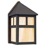 Sea Gull Lighting 8408-71 Single-Light Prairie Outdoor Wall Fixture with Champagne Opalescent Glass, Antique Bronze For Sale