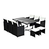 Outsunny Outdoor 11-Piece PE Rattan Wicker Table and Chair Patio Furniture Set Review