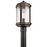 Kichler Lighting Barrington Distressed Black and Wood Post Light, 17.85 in H Kichler Lighting Barrington Distressed Black and Wood Post Light, 17.85 in H