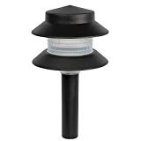 Paradise by Sterno Home Low Voltage Plastic 4-Watt Two Tier Path Light, Black For Sale