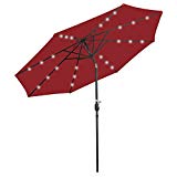 SUPER DEAL 10FT Solar LED Lighted Patio Umbrella Outdoor Market Table Umbrella (Burgundy) Review