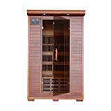 Cheap Yukon 2 Person Cedar Infrared Heatwave Sauna with 6 Carbon Heaters E-Z Touch Control Panel Oxygen Ionizer CHROMOTHERAPY System Recessed Interior Lighting and Built-In Sound System