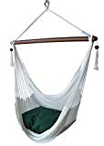 Caribbean Hammocks Chair with Footrest – 40 inch – Soft-Spun Polyester – (White) For Sale