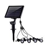 Cheap Solar Spotlight Outdoor 4 Heads Adjustable Led Solar lights Auto ON/OFF Solar Landscape Lighting Waterproof Security Solar Wall Lights for Garden Trees Yard Deck Patio(Green Light)