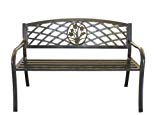 Metal Flower Bouquet Park Bench – Cast Iron Bench for Yard or Garden Product SKU: PB11117 For Sale