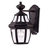 Savoy House Lighting 5-490-BK Endorado Collection 1-Light Outdoor Wall Mount 13.25-Inch Lantern, Black Finish with Clear Glass