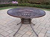 Oakland Living Sunray Cast Aluminum Dining Table, 48-Inch, Antique Bronze