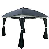 Cheap Great Deal Furniture Ava Outdoor 12′ by 10′ Water Resistant Fabric and Steel Gazebo, Blue