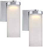 Set of 2 Cleo 10 1/2″ High Silver LED Outdoor Wall Lights Review Set of 2 Cleo 10 1/2″ High Silver LED Outdoor Wall Lights Review