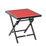 PHI VILLA Patio Side Table Outdoor Folding Bistro Table Metal Frame Mesh Textilene Fabric Desktop-Brown PHI VILLA Patio Side Table Outdoor Folding Bistro Table Metal Frame Mesh Textilene Fabric Desktop-Brown