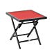 PHI VILLA Patio Side Table Outdoor Folding Bistro Table Metal Frame Mesh Textilene Fabric Desktop-Brown