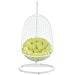 Modway Encounter Outdoor Patio Swing with Stand - White Frame, Green Cushion