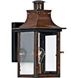 Quoizel CM8408AC Chalmers 1-Light Outdoor Lantern, Aged Copper For Sale