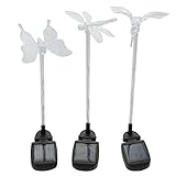 Cheap Outdoor Solar Garden LED Light, 3 Pack Solar Powered Color Changing Stake Lights, Waterproof Butterfly Decorative Night Lights With a White LED Light Stake For Lawn/ Yard/ Path/ Driveway