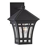 Sea Gull Lighting 88132-12 Herrington One-Light Outdoor Wall Lantern with Clear Seeded Glass Panels, Black Finish Review Sea Gull Lighting 88132-12 Herrington One-Light Outdoor Wall Lantern with Clear Seeded Glass Panels, Black Finish Review