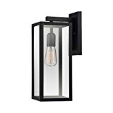 Globe Electric 44176 Hurley 16″ 1-Light Outdoor Wall Sconce Finish, Clear Glass Shade, Matte Black Globe Electric 44176 Hurley 16″ 1-Light Outdoor Wall Sconce Finish, Clear Glass Shade, Matte Black
