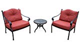Oakland Living Berkley 3-Piece Deep Sitting Chat Set, Includes 1 Round Side Table, 2 Chairs and Cushions For Sale