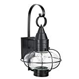 Norwell Lighting 1512 Medium Wall Mount Outdoor One Light Classic Onion (Black w/Clear Glass)