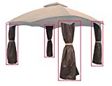 Cheap APEX GARDEN Brown Corner Curtain Set for 4 Poles for Lowe’s 10′ x 12′ Gazebo Model #GF-12S004BTO / GF-12S004B-1 (Corner Curtains Only)
