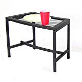 Sunnydaze Black Mesh Patio Side Table, 23 x 16 Inch - 1 Table