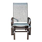 Cheap SLN Patio Gliders Sling Swing Chair, Rocker with Heavy-Duty Frames, Grey